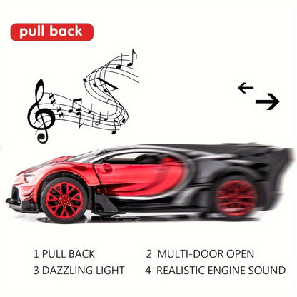 1:32 Vision GT Supercar Die-Cast Pull-Back Toy Car with Lights & Sounds, Zinc Alloy Model Car for Kids & Collectors
