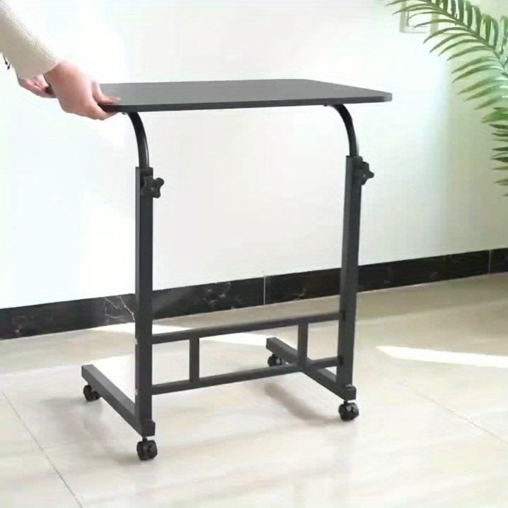 Adjustable Height Rolling Overbed Nursing Table 3-Layer Shelves Bedside Tray for Elderly for Entryways, Bedrooms and Living Spaces