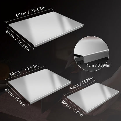 Stainless-Steel-Labeled Cutting Board and Pastry Mat with Smooth Faces and Three Rectangular Size Options