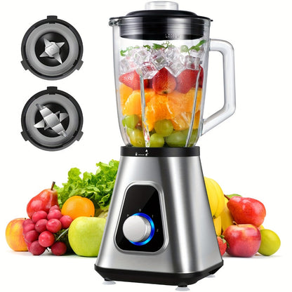 Countertop Blender 52oz Glass Jar & 22oz Portable Cup - 3-Speed Smoothie Juicer for Kitchen, Frozen Fruit