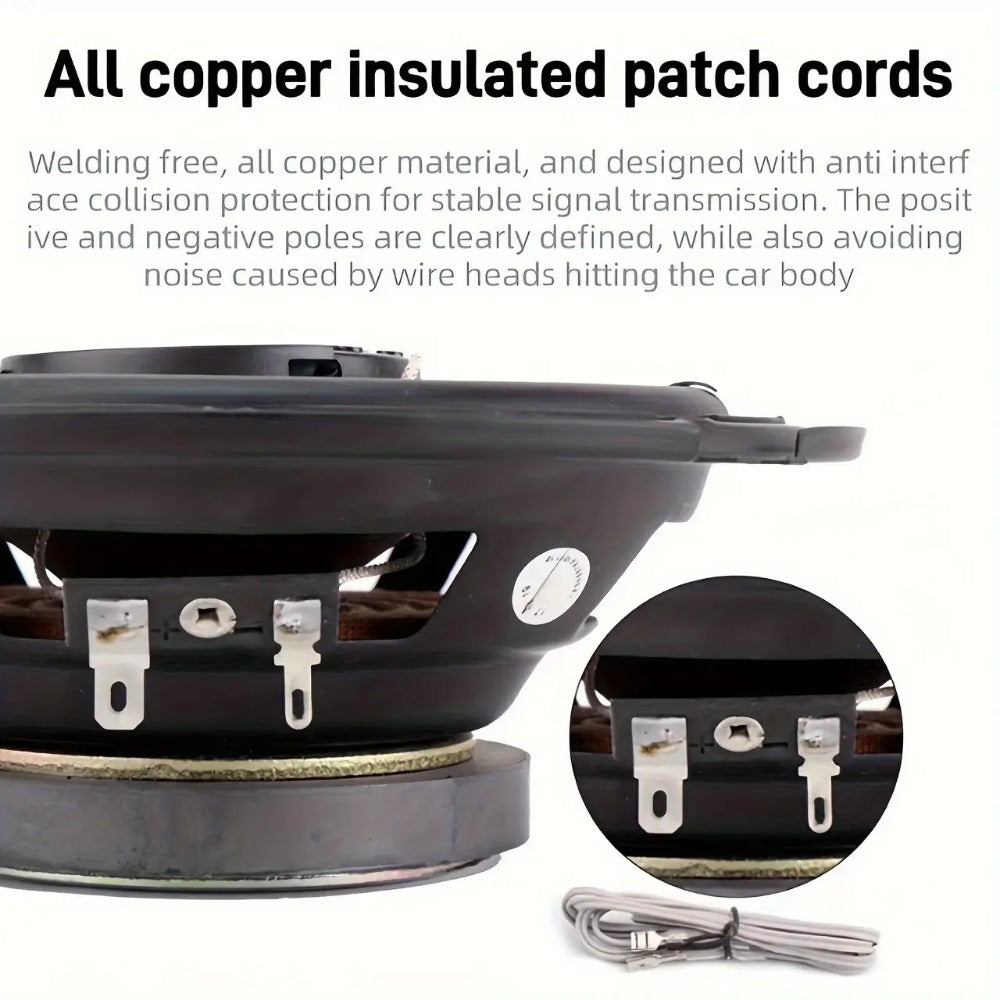 6.5 Inch 400W Car Coaxial Speakers HiFi Full Range – Rubber Edge, Strong Magnet, Universal Fit for Ford Chevy Toyota Honda