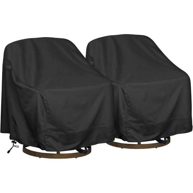 Swivel Patio Chair Covers Waterproof 2 Pack, Heavy Duty Outdoor Furniture Covers 27.5"W x 32.5"D x 43"H, All-Weather UV & Wind Resistant