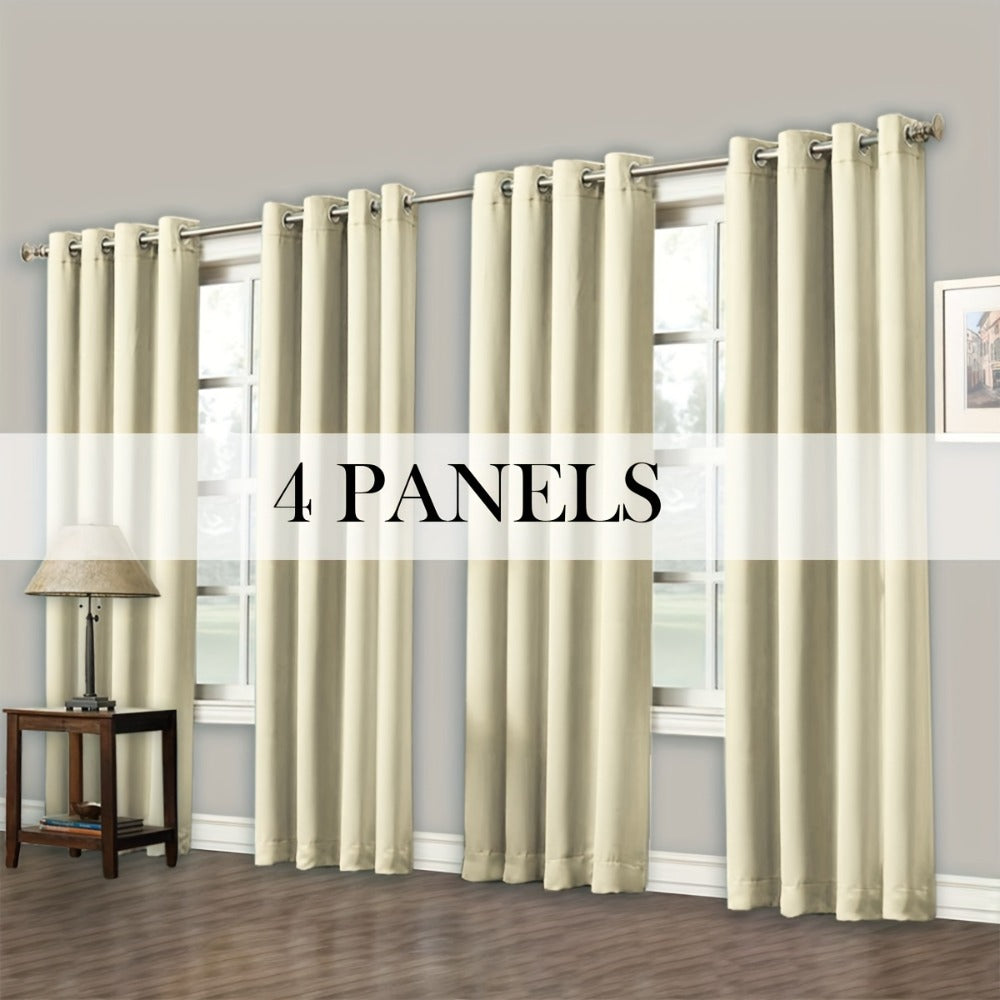 Grommet-Top Blackout Curtain Options in Nine Colors with Seven Width, Length or Panel-Count Labels