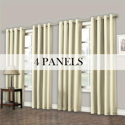 Grommet-Top Blackout Curtain Options in Nine Colors with Seven Width, Length or Panel-Count Labels