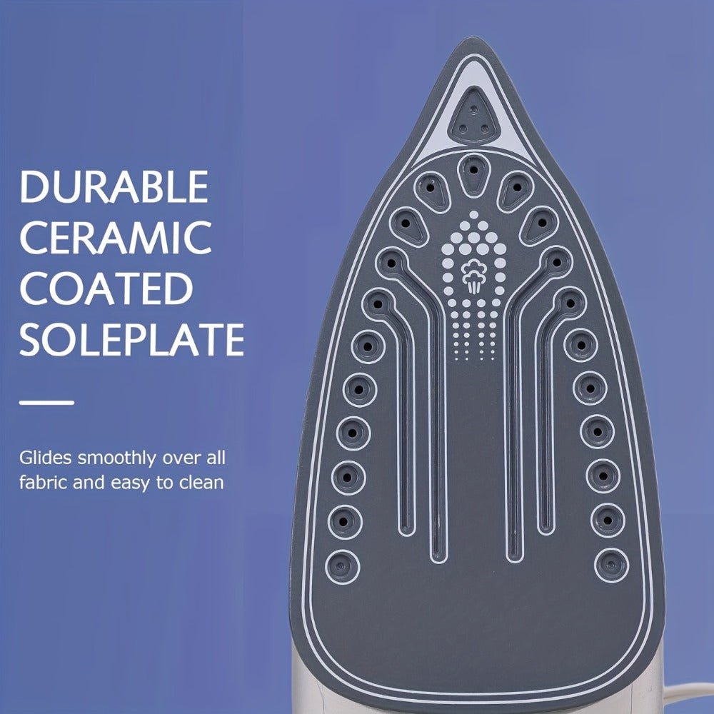 Steam Clothes Iron with Ceramic Coated Soleplate – Precision Thermostat, 3-Way Auto-Off, Self-Cleaning, Anti-Calcium & Anti-Drip