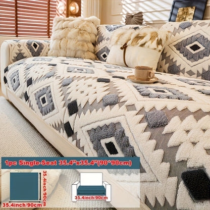 Sofa Cover, Thick Plush Couch Pad with Backing Detail in Three Colors and Seven Seat or Arm Sizes
