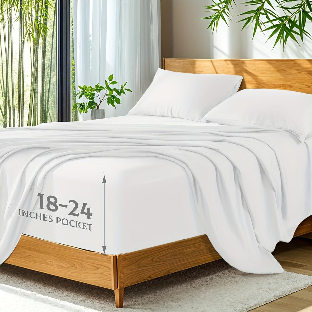 Bamboo Bed Sheets Set Twin Full Queen King for Entryways, Bedrooms and Living Spaces, with the Listed Configuration