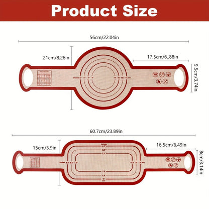 Silicone Bread Sling for Dutch Oven, 4pcs Reusable Baking Mat with Long Handles for Sourdough Bread, Nonstick Dough Transfer Liner