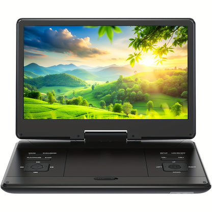 Portable DVD Player 14.1 Inch HD Screen, AV IN/OUT Sync TV & Projector, 270° Rotating Screen, Region Free