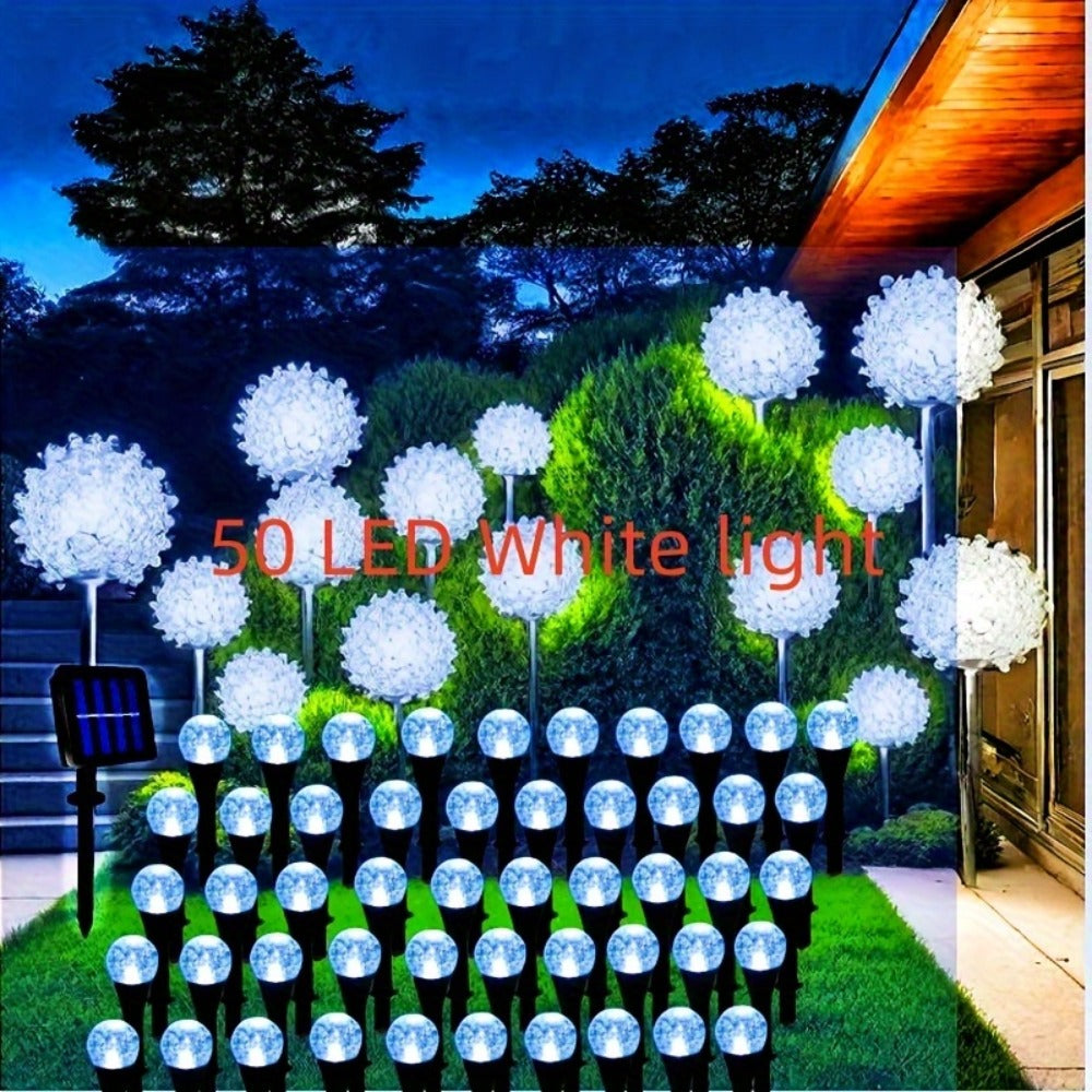 Solar Garden Light Bubble Path Stakes 30-Piece Set with Colorful or Warm White LED Options