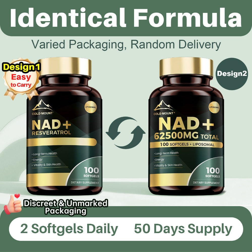 NAD+ Supplement 62500mg with Nicotinamide Riboside & Trans-Resveratrol, Healthy Aging, Brain Health