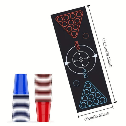 Beer Pong Set with Table Mat 12 Red Cups 12 Blue Cups & 24 Ping Pong Balls with the Listed Color, Size or Set Options for Everyday Use