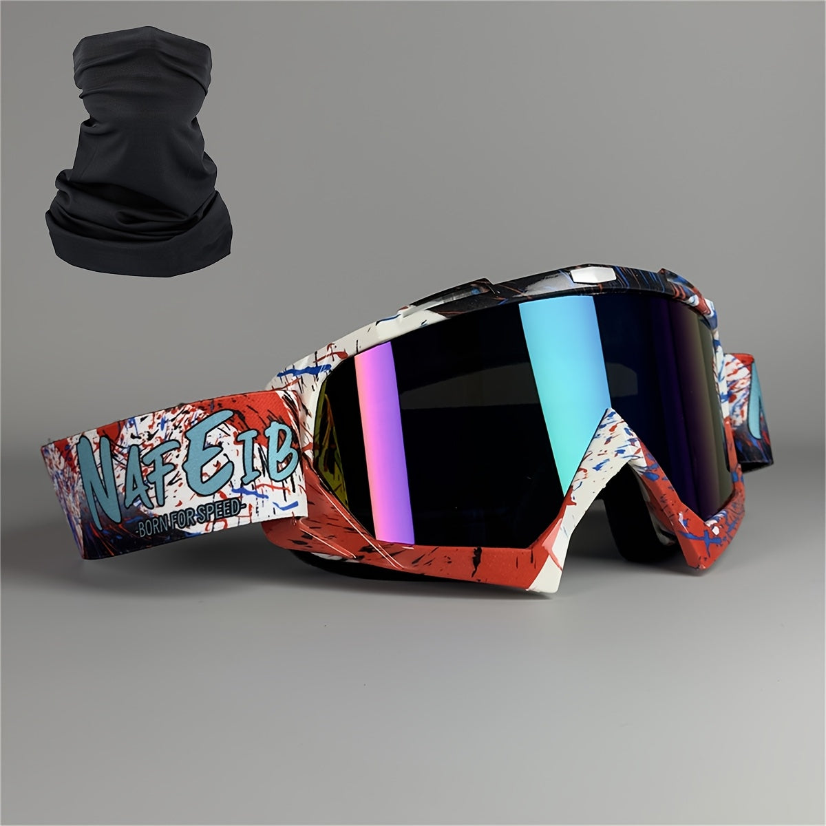 Thirty-Style NAFEIB Ski Goggle and Matching Headwear Set with Mirrored, Clear, Silver and Gray Lens Options