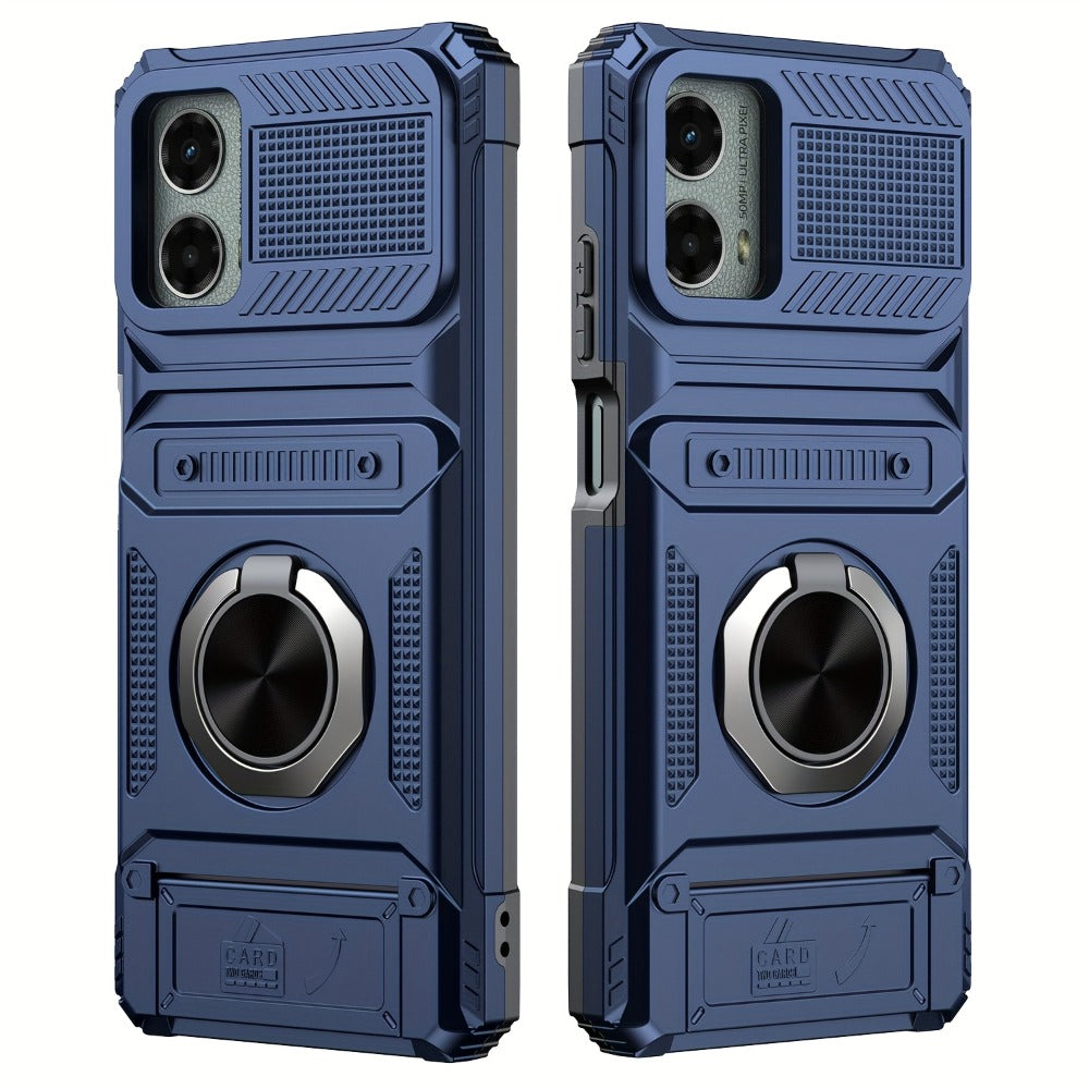 Wallet Moto G 5G 2025 2024 Case Card Holder 360° Ring Stand Dual Layer with the Listed Color, Size or Set Options for Everyday Carry
