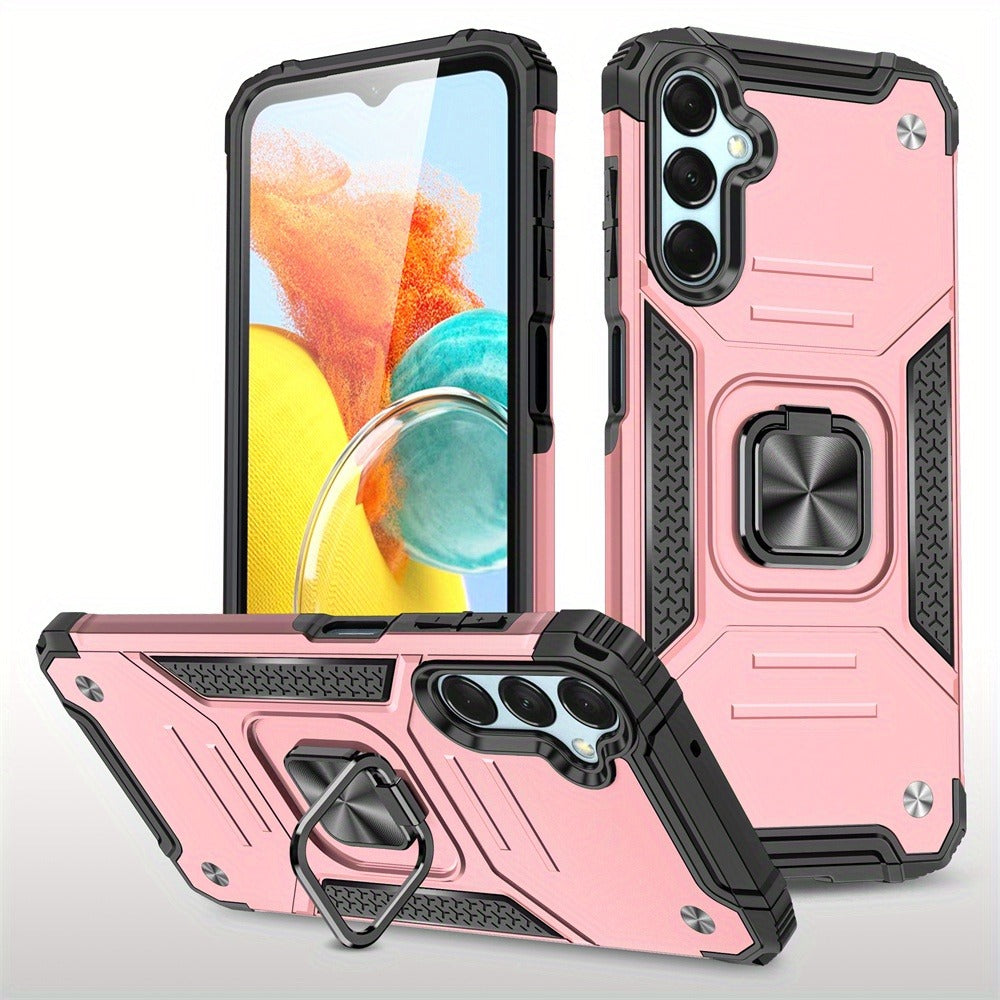 Phone Case Dual-Layer PC and TPU Ring-Kickstand Cover for Samsung Galaxy A15 5G in Three Colors