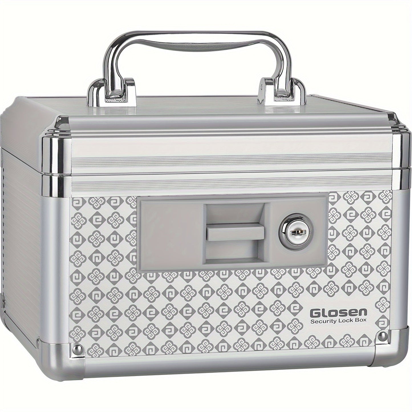Locking Medicine Storage Box Aluminum Alloy with Key Lock & Handle, High- Family Medicine Organizer