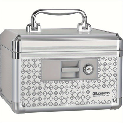Locking Medicine Storage Box Aluminum Alloy with Key Lock & Handle, High- Family Medicine Organizer
