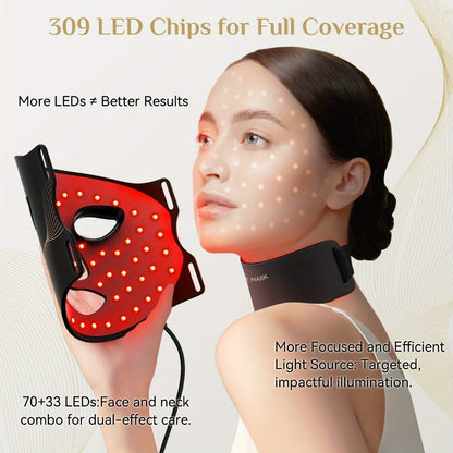 LED Light Therapy Face Mask 7 Color Red Light FDA Cleared Face and Neck Mask for Acne for Entryways, Bedrooms and Living Spaces