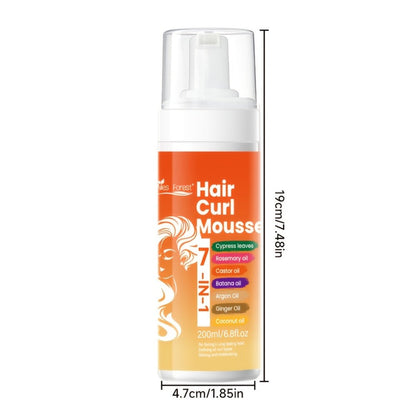 Curl Defining Hair Foam Mousse 200ml Smoothing Styling for Natural Fluffy Elastic Curls, Frizz Control for Wavy Coily Hair