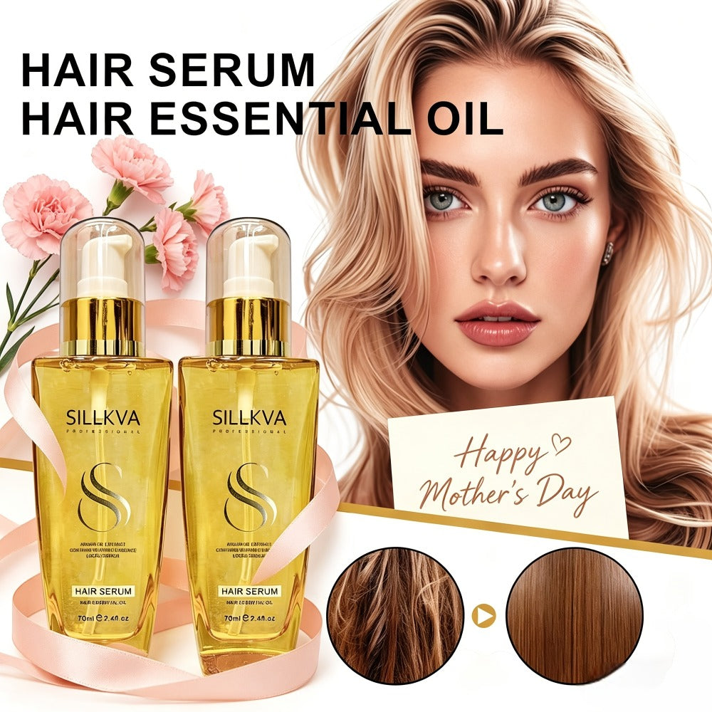 Argan Oil Hair Serum 2 Pack Anti-Frizz Nourishing Treatment for Dry Damaged Frizzy Flyaway Hair Moisturizing Smoothing Lightweight Leave-In