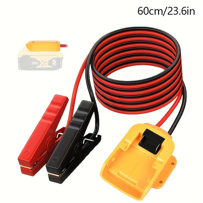 Jump Starter Cable Adapter for DeWalt 18V 20V DCB Battery Portable Car Battery Jump Start Connector ABS Housing