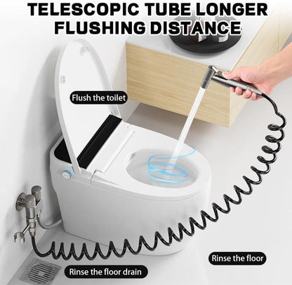 Handheld Bidet Sprayer Kit 6-Piece Wall Mounted Toilet Sprayer Set with Hose & Holder - Adjustable Pressure