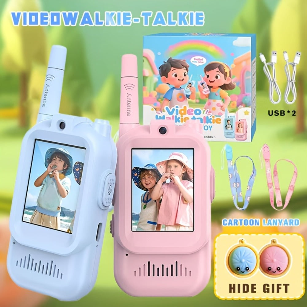 2-Pack Kids Walkie Talkie Toy 2.4GHz, Video Call, Voice Changer & HD Camera, Long-Range Wireless Communication