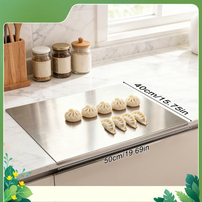 Stainless-Steel-Labeled Cutting Board and Pastry Mat with Smooth Faces and Three Rectangular Size Options
