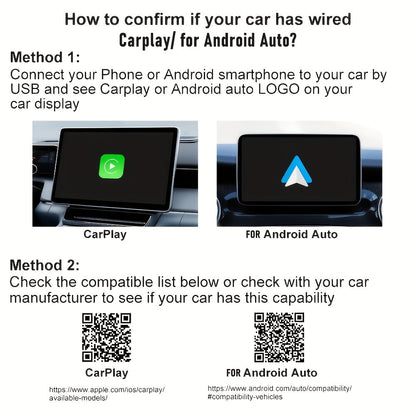 Wireless CarPlay Adapter 2-in-1 Wired to Wireless CarPlay & Android Auto Mini USB Dongle Fast Stable Connection for Apple iOS 10+ Android