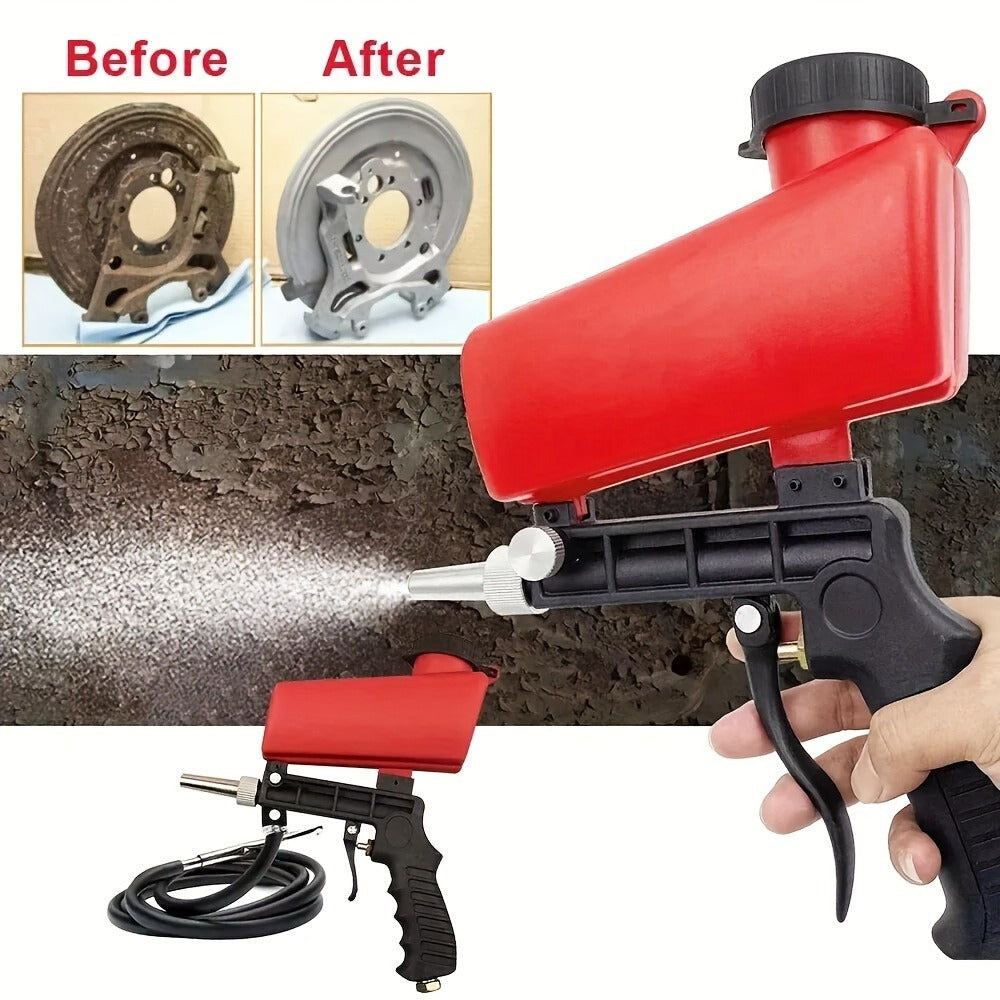 Sandblasting Gun Pneumatic 90 PSI Adjustable, Portable Gravity Air Sand Blaster for Rust Removal