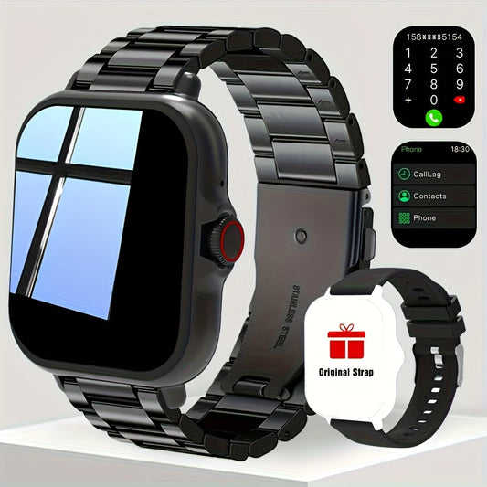 Smart Watch Square Display with Wireless Calling, 100+ Sport Modes and Black or Silver Band Options