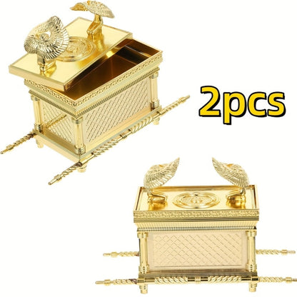 Ark of the Covenant Figurine – Golden Artisan Tabletop Statue, Spiritual Religious Decor for Home & Office, Hanukkah