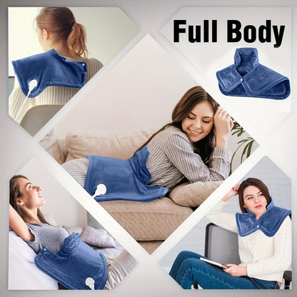 Graphene Heating Shawl Wrap Blanket - Ultra- Coral Fleece Temperature-Regulating Neck Back Shoulder Warmer