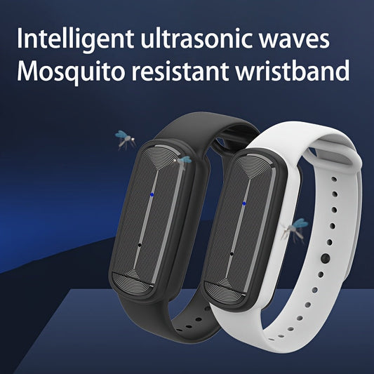 Mosquito Bracelet, Ultrasonic Soundwave Technology, USB Rechargeable, Wristband for Camping Outdoor Hiking Travel