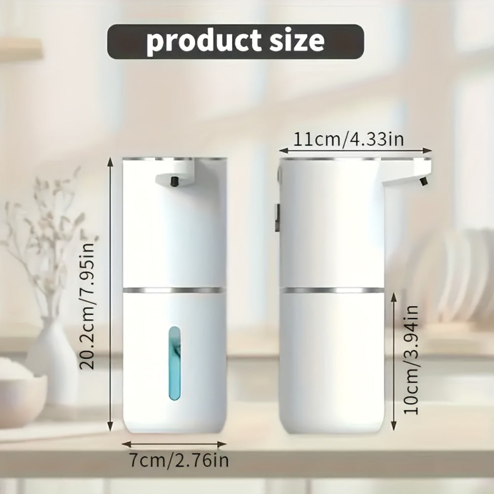 Foam Soap Dispenser Wall Mount Touchless 400ml USB Rechargeable IPX5 4 Adjustable Levels for Home Cooking, Dining and Outdoor Meals