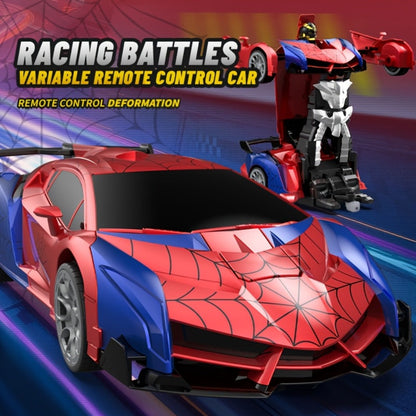 Robot Deformation Car for Kids 1:18 Blue & Red, One-Button Transform Remote Control Stunt Vehicle