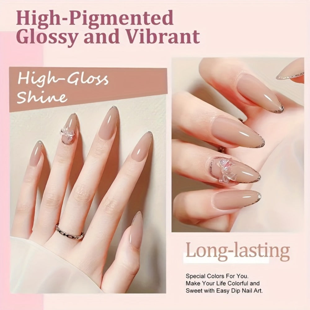 Sparkling Glitter Dip Powder Nail Set 33Pcs with Activator & Primer, 20 Colors No Lamp Needed for French