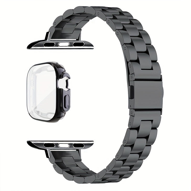 Slim Waist Apple Watch Steel Band & Half Shell Case 3-Piece Set for an Everyday Personal Care Routine
