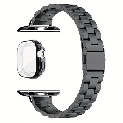 Slim Waist Apple Watch Steel Band & Half Shell Case 3-Piece Set for an Everyday Personal Care Routine