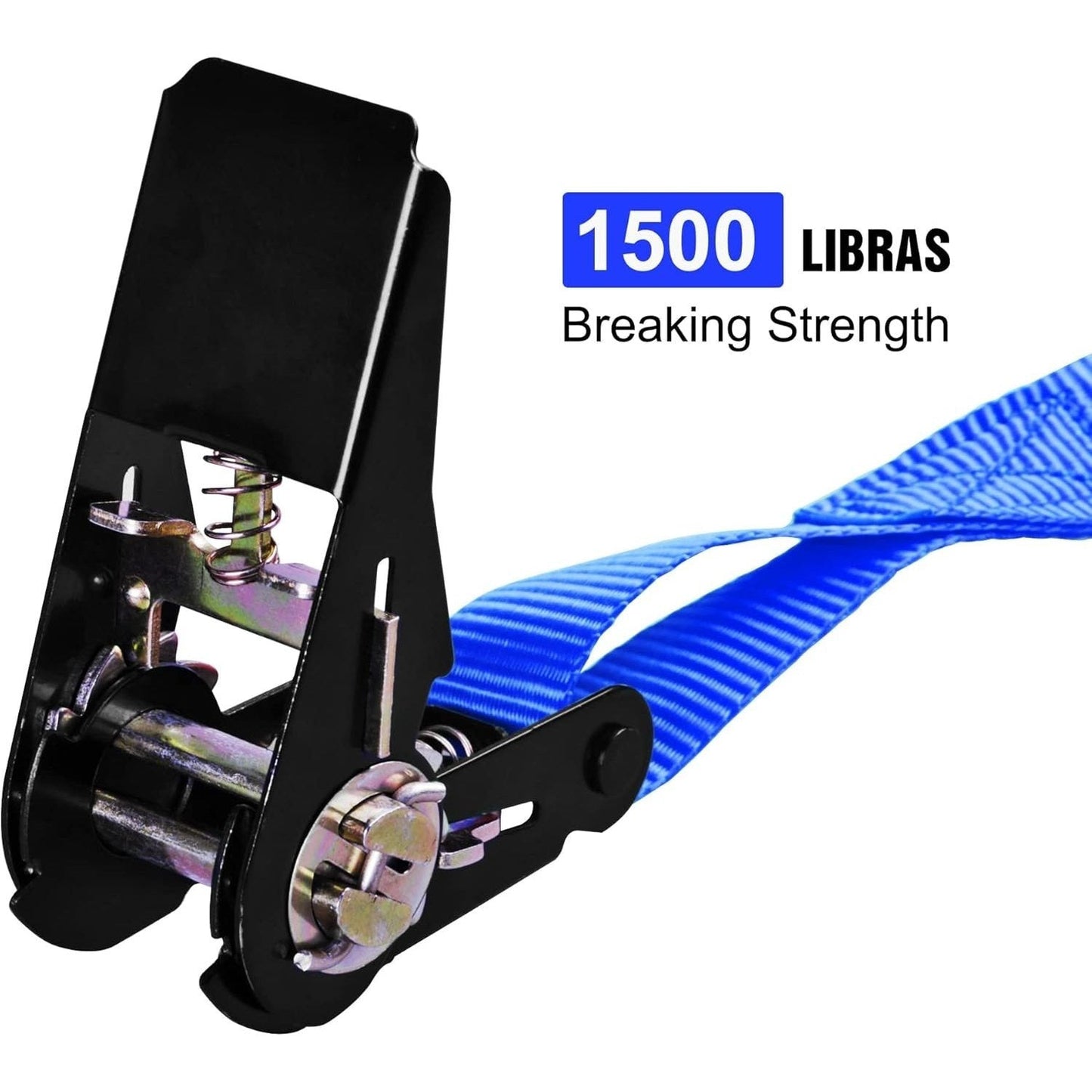 Ratchet Tie Down Straps 4-Pack 15FT 1, 500 lb Break Strength Heavy Duty with Soft Loops & Storage Bag – High-Visibility Webbing