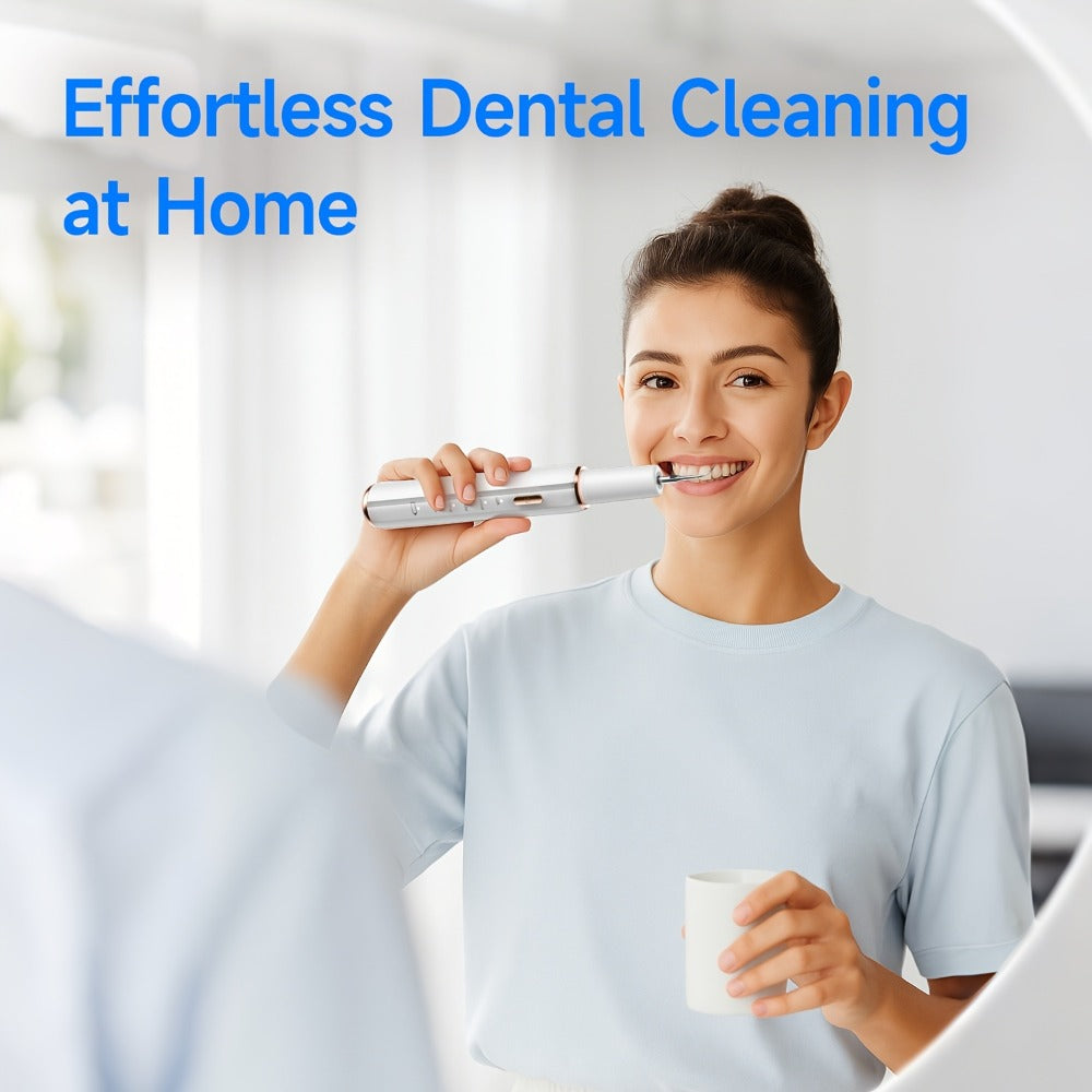 Electric Tooth Cleaner Tartar Remover Rechargeable – 5 Speed Modes, LED Light, USB Charging, 2 Replaceable Brush Heads