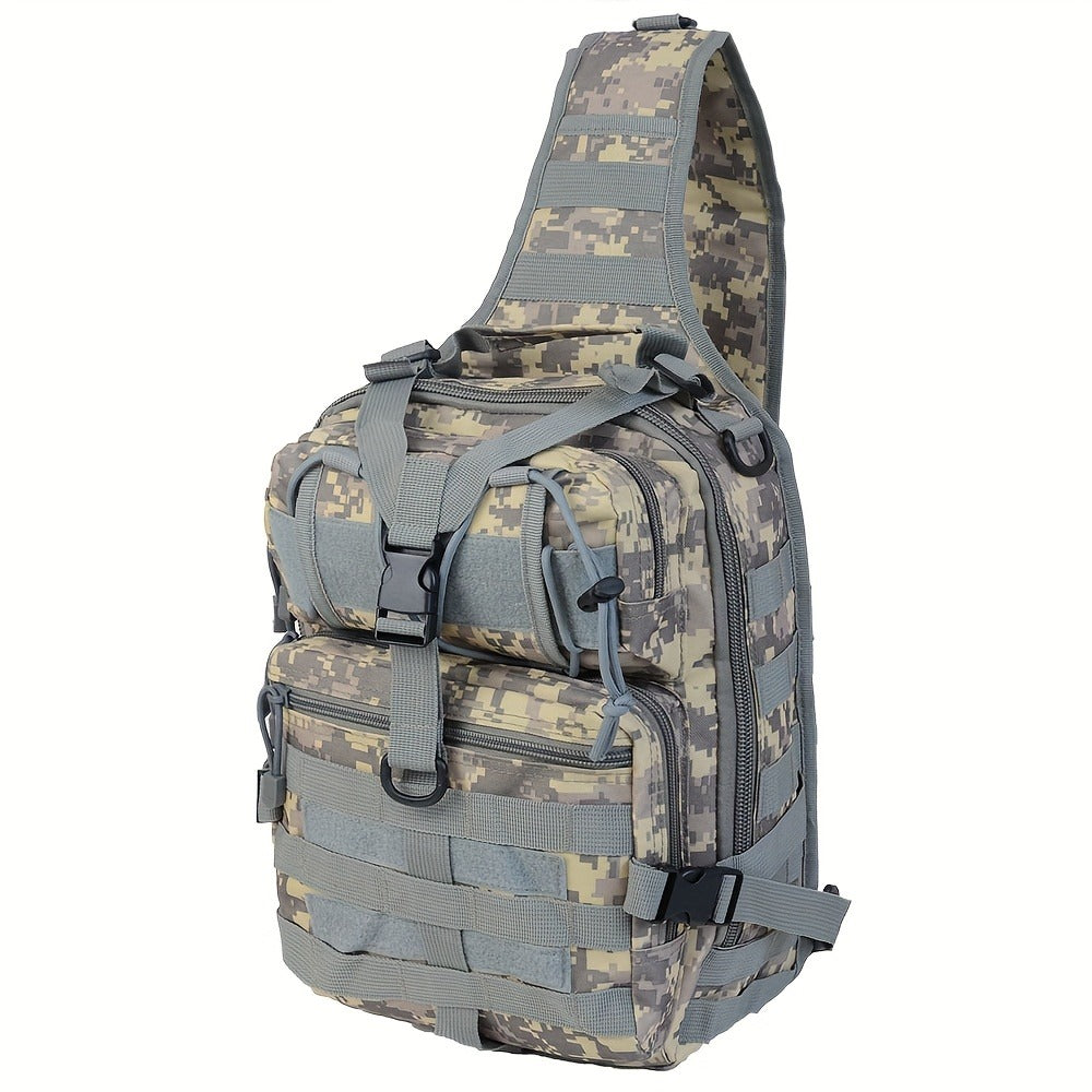 Multi-Pocket Tactical Chest Sling Bag with Adjustable Shoulder Strap in Black, Fern Green or Khaki