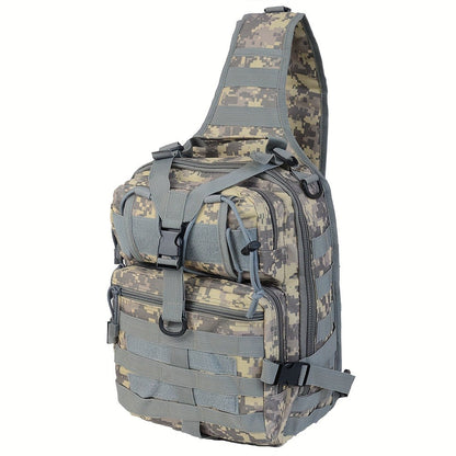 Multi-Pocket Tactical Chest Sling Bag with Adjustable Shoulder Strap in Black, Fern Green or Khaki