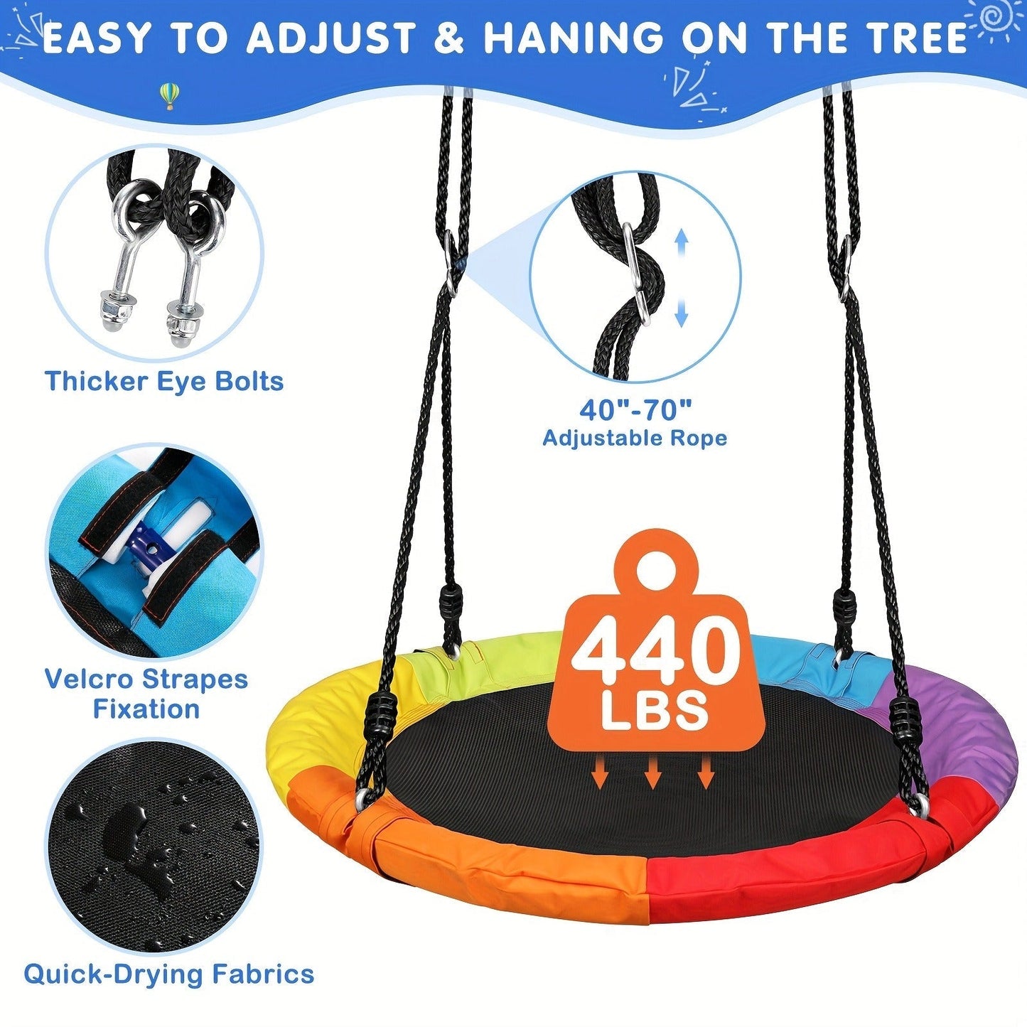10FT Kids Climbing Dome with Hammock Swing Disc Swing Backyard Jungle Gym Steel Frame Outdoor Play Equipment 1000 LBS Capacity Gift for Boys