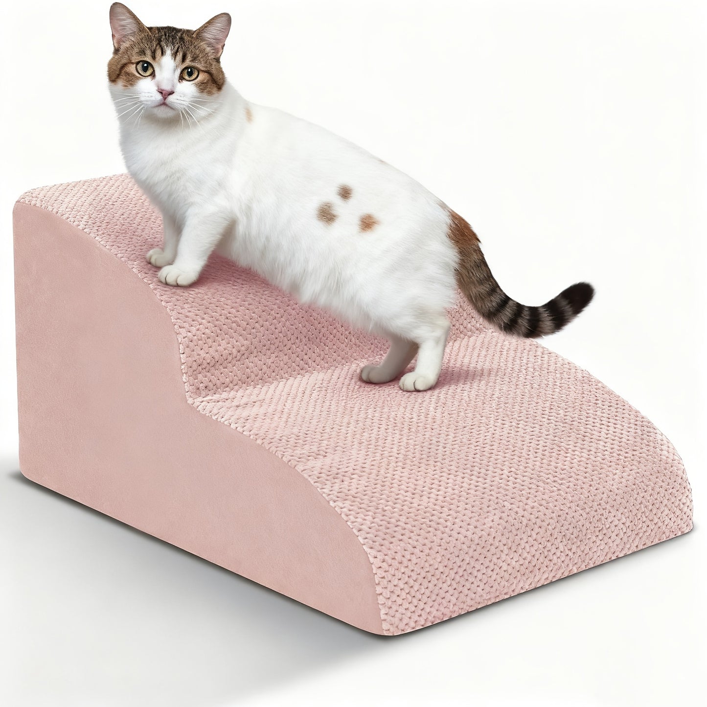 Dog Stairs for High Beds & Sofa – Extra Wide Foam Pet Steps with Non-Slip Bottom, Soft Cushioned Dog Ramp for Couch, Ideal for Small Dogs
