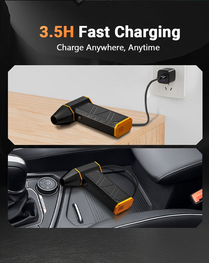 Electric Air Duster 130000RPM Rechargeable Handheld Blower, 3-Speed Wireless Turbine Fan for Computer Keyboard