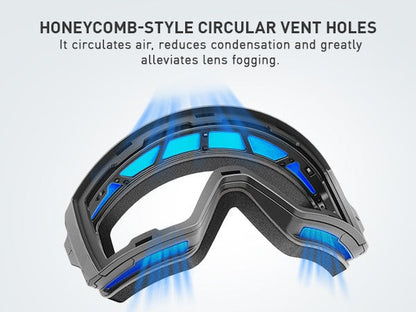 KAPVOE Ski Goggles with Magnet-Attached Interchangeable Lens Interface and Seven K721 Color Codes