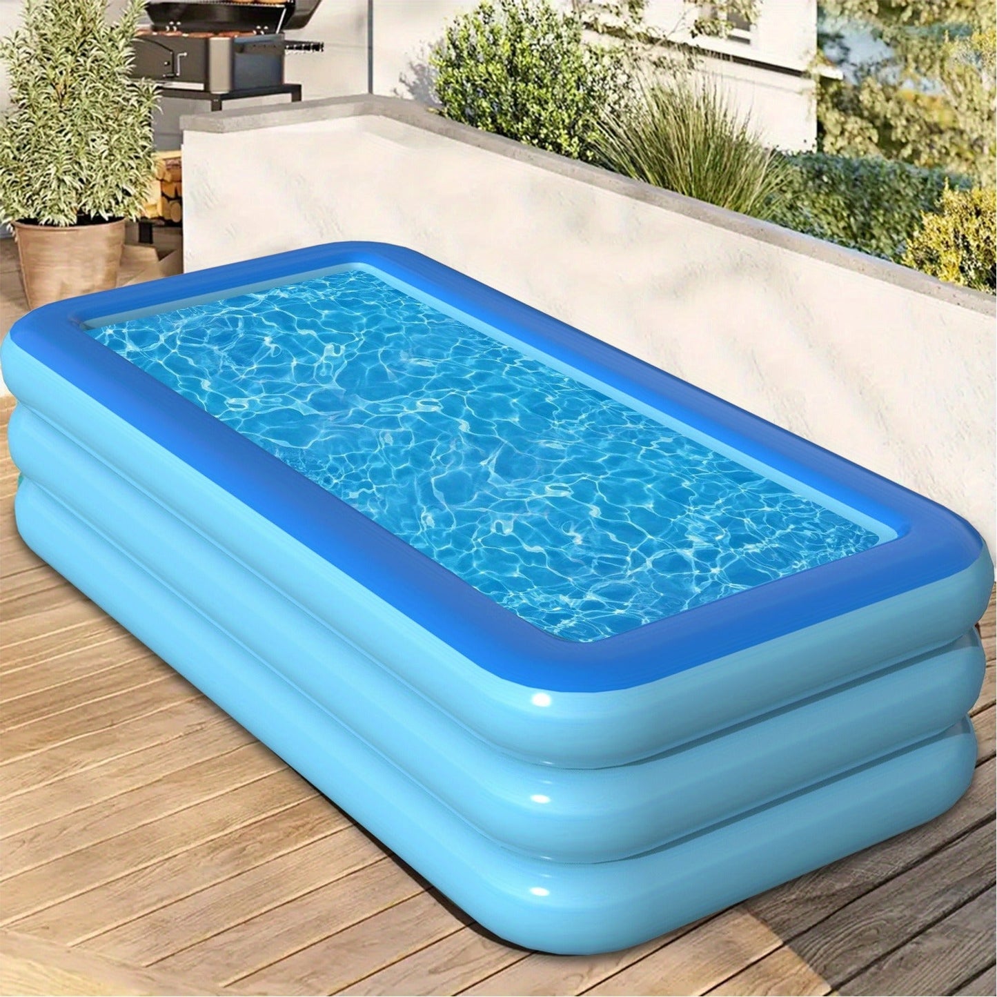 Inflatable Pool XL Extra Large Backyard Swimming Pool 3-Chamber Thick PVC Family Pool for Adults Kids Summer Outdoor Fun Multiple Sizes