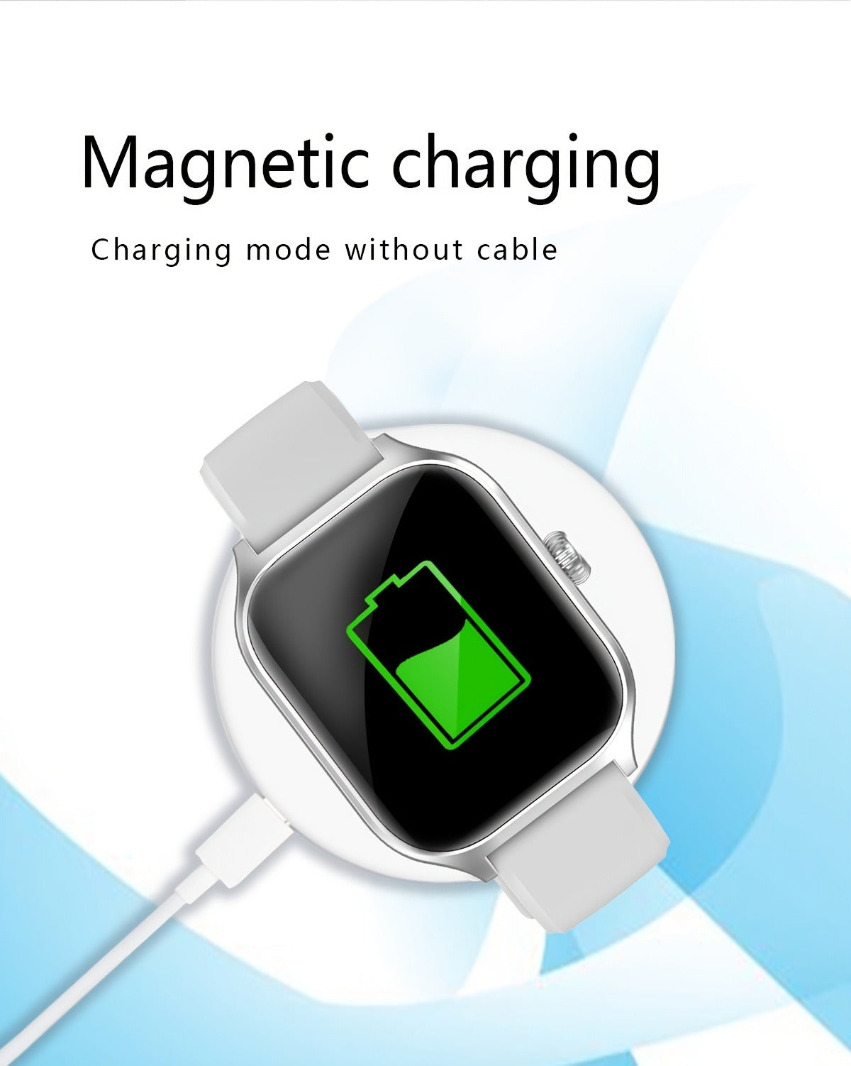 Smart Watch 1.83-Inch Touch Display with Bluetooth Calling, Music Control and Black Silicone Band