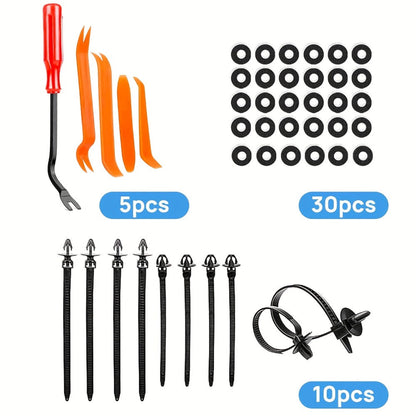 Car Body Clips Fasteners Assortment Kit 735/740pcs – 23 Sizes Nylon Bumper Fender Rivets with Zip Ties & Fastener Remover Tool